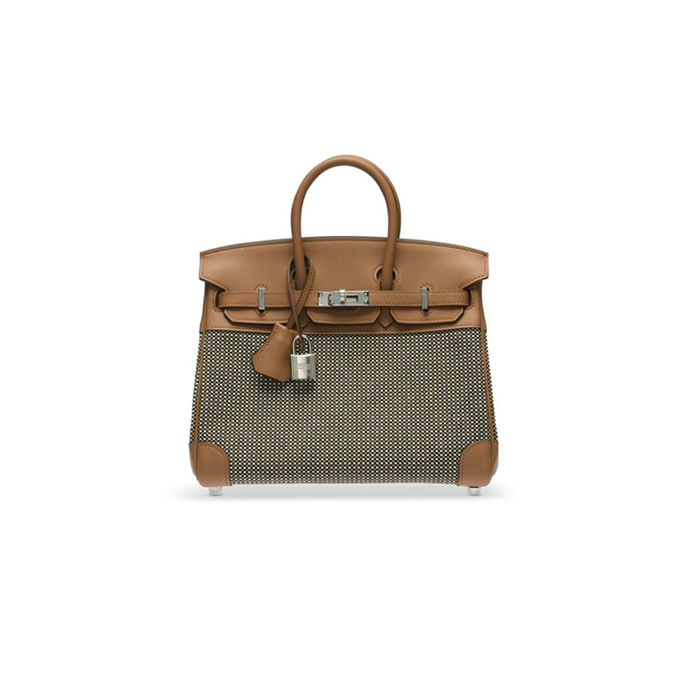 H**mes MASTER BIRKIN 25 BAG TOILE QUADRILLE AND SWIFT GOLD (25*20*13cm)